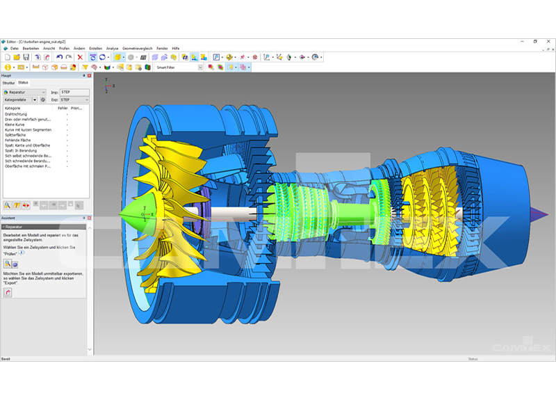 Mögliche Benutzeroberfläche der 3DxSUITE CAD-Software